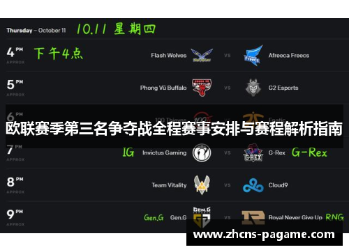 欧联赛季第三名争夺战全程赛事安排与赛程解析指南